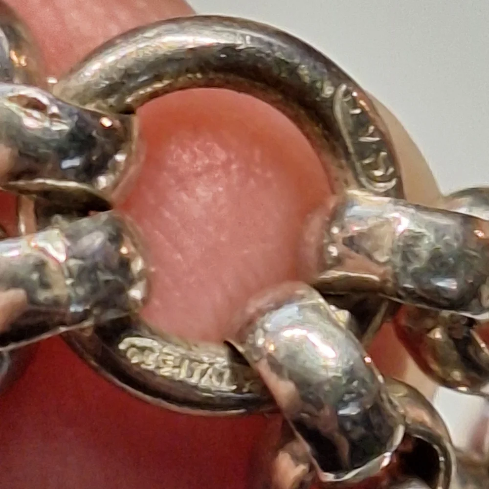 Vintage SAS Two-Tone Double Chain Silver Charm Bracelet with‎ Star and Heart